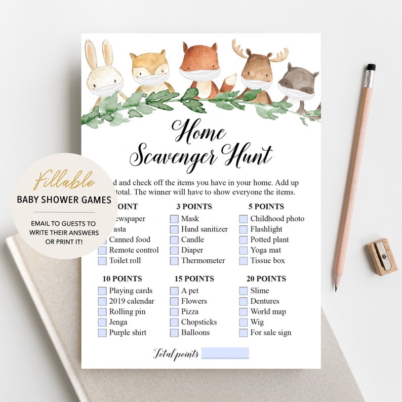 Virtual Baby Shower Games Home Scavenger Hunt Quarantine