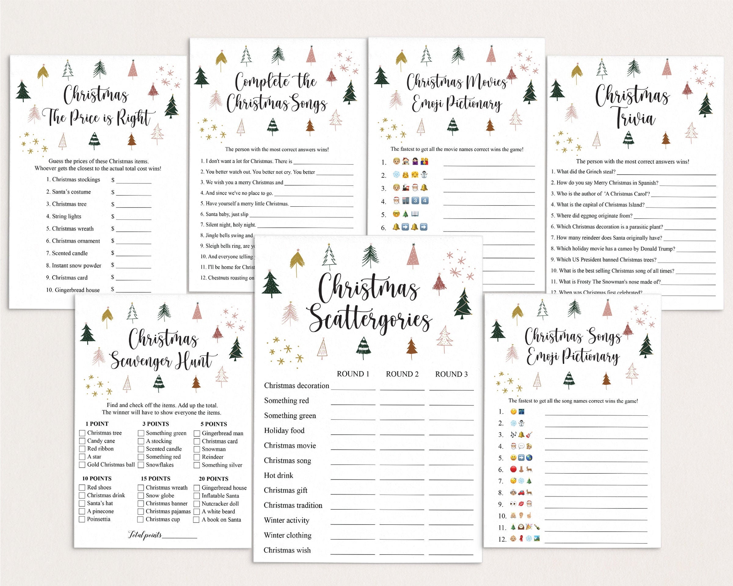 8 Virtual Christmas Games Bundle Christmas Games Bundle | Etsy