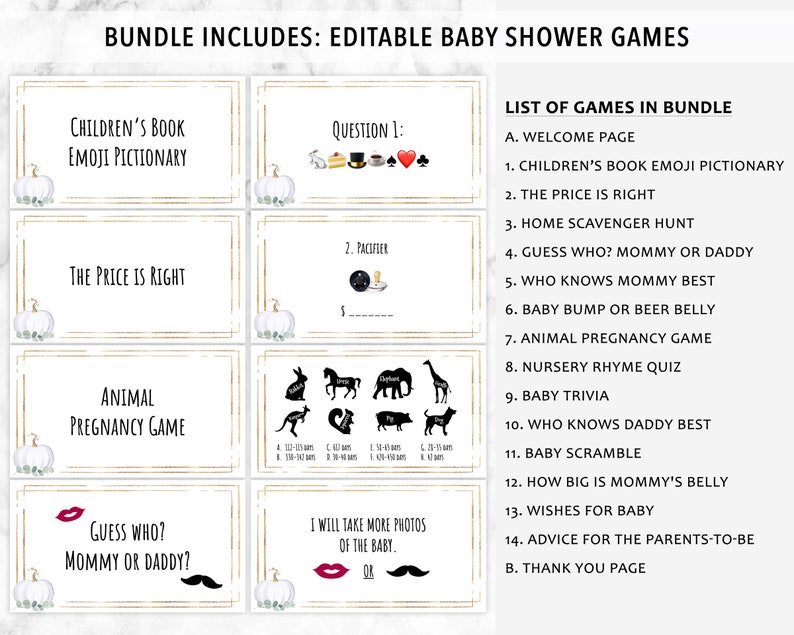 Virtual Baby Shower Games Zoom Baby Shower Games Powerpoint Etsy