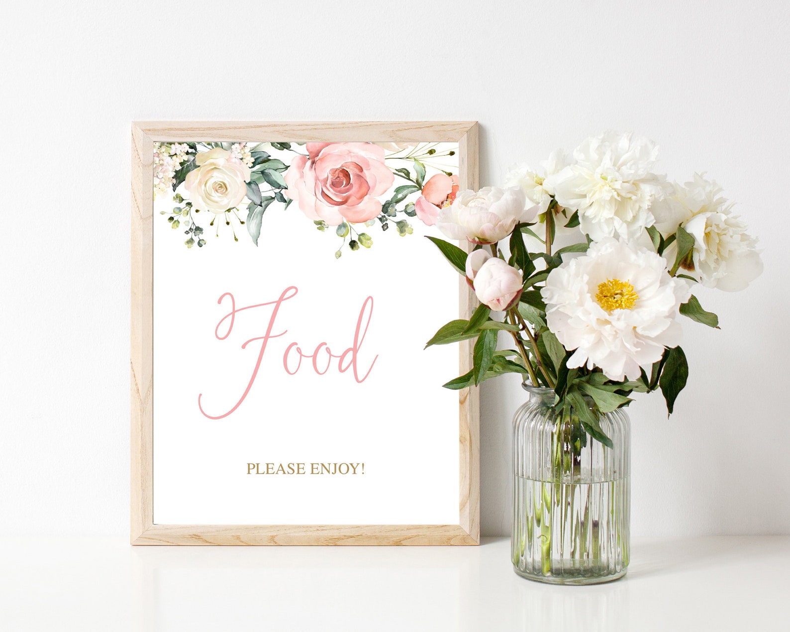 Baby Shower Food Sign Blush Pink Floral Food Sign Printable Etsy España