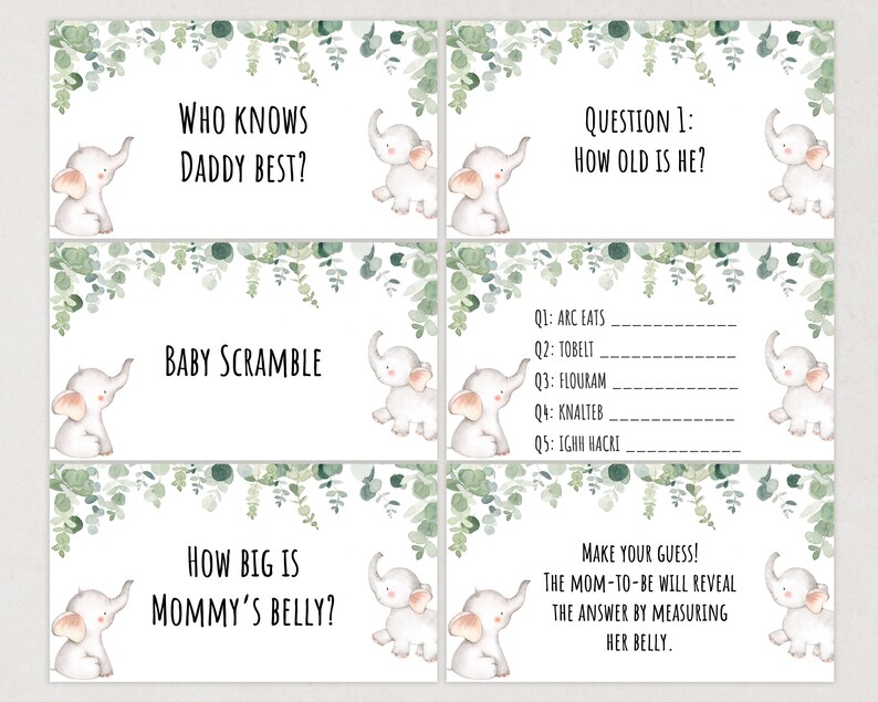 Virtual Baby Shower Games Virtual Baby Shower Zoom Baby Etsy