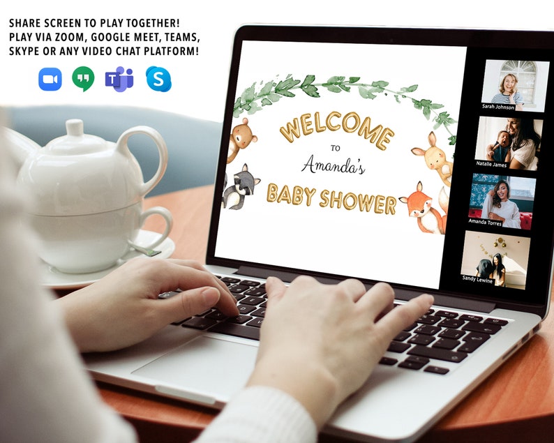 Virtual Baby Shower Games Virtual Baby Shower Zoom Baby Etsy