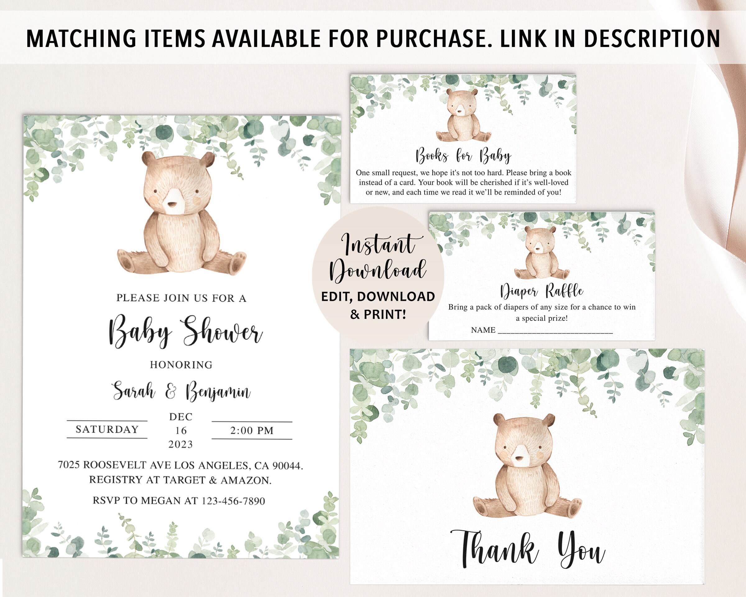 Editable Mom or Dad Baby Shower Game Bear Baby Shower Games | Etsy