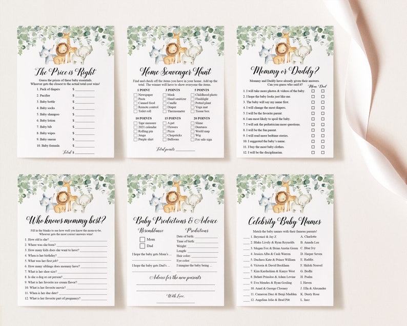 Virtual Baby Shower Full Bundle Virtual Baby Shower Etsy