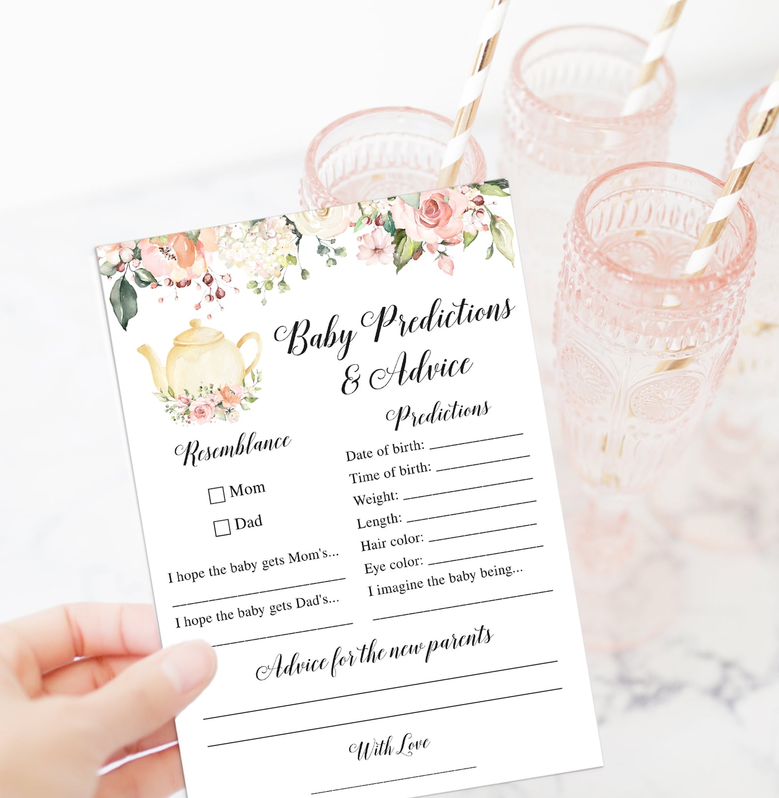 14 Tea Party Baby Shower Games Floral Baby Shower Games A Etsy