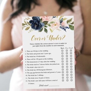 20 Navy Blush Bridal Shower Games, Printable Bridal Shower Games, Floral Bridal Shower, Wedding Shower Games, Bachelorette Party Games image 8