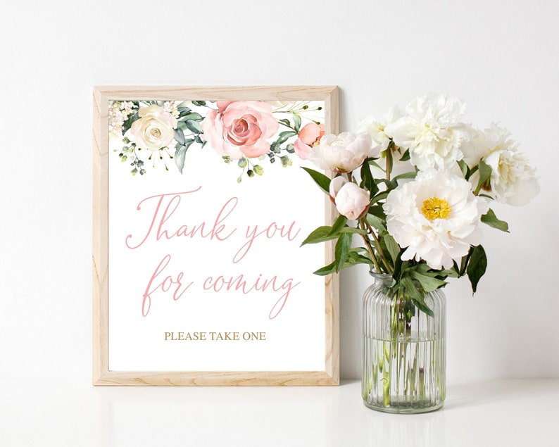 Thank You For Coming Please Take One Sign, Thanks For Coming Sign, Please Take One Sign, Favors Sign, Baby Shower Favors Sign, Baby Shower image 1