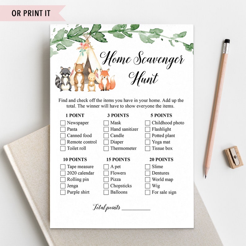 Virtual Baby Shower Games Home Scavenger Hunt Quarantine