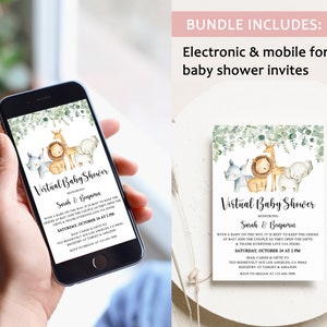 Virtual Baby Shower Full Bundle, Virtual Baby Shower Invitation, Virtual Baby Shower Games, Virtual Baby Shower, Social Distancing Shower image 2