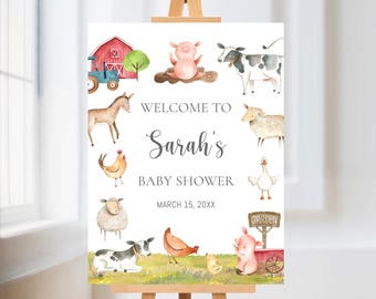Farm Animals Baby Shower Welcome Sign Barn Baby Shower Welcome Sign Farm Baby Welcome Sign Farm Baby Shower Signs Farm Baby Shower Decor