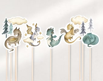Dragons Centerpieces, Dragons Cutouts, Dragons Cake Toppers, Dragons Toppers, Dragons Birthday, Dragons Baby Shower, Dragons Scrapbook
