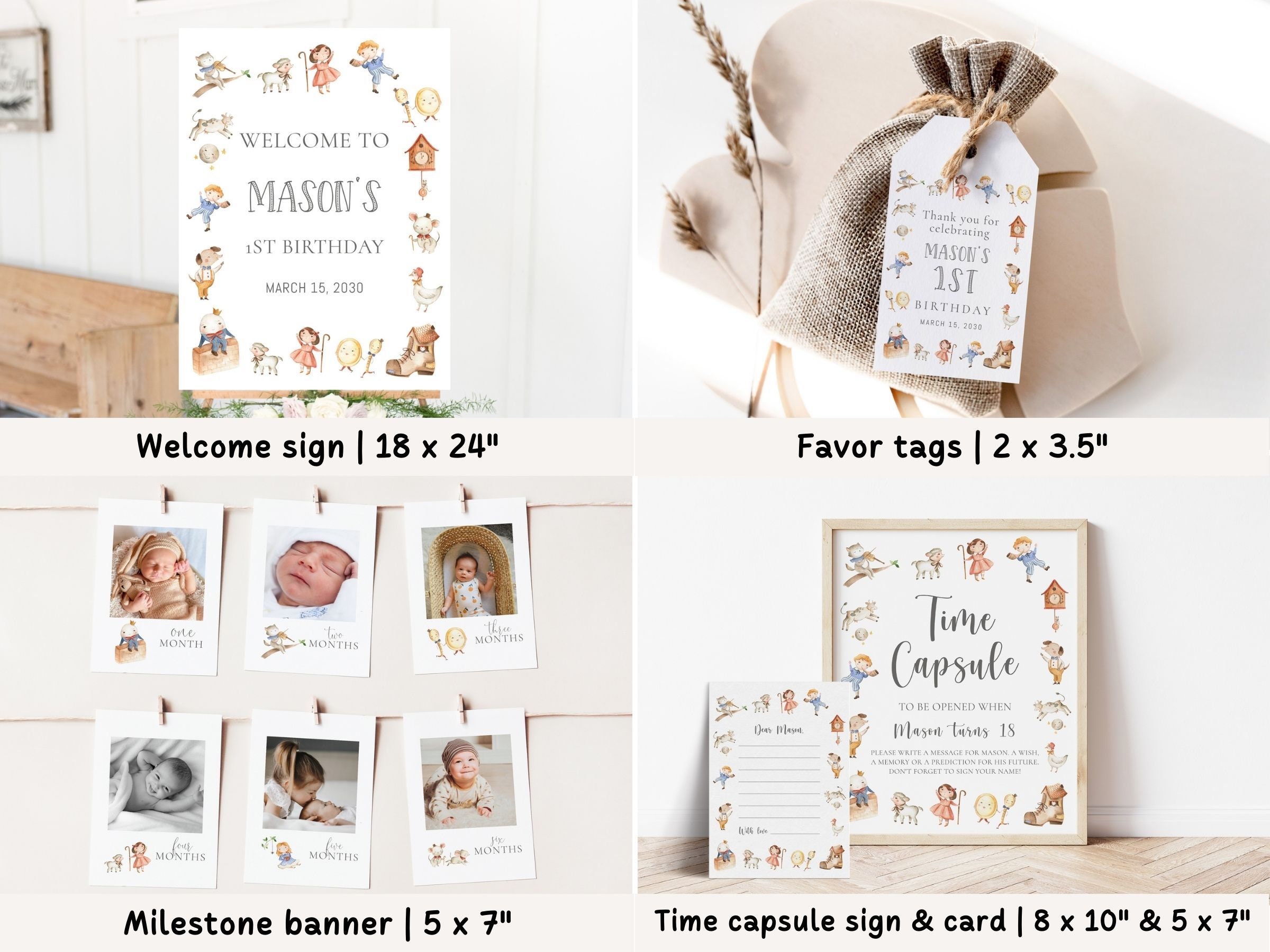 Nursery Rhyme 1st Birthday Bundle, Storybook Birthday Bundle, Nursery Rhyme  Birthday Invite, One Birthday Invite, 1st Birthday Invite - Etsy Israel