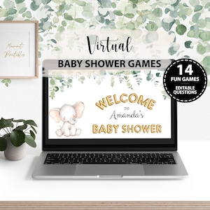 Virtual Baby Shower Games, Virtual Baby Shower, Zoom Baby Shower Games, Powerpoint Baby Shower Games, Elephant Baby Shower Games