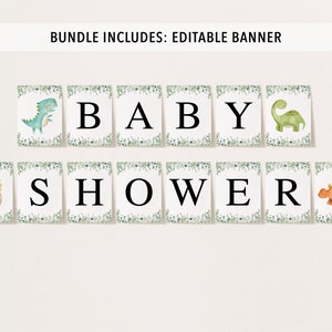 Dinosaur Baby Shower Bundle, Dinosaur Baby Shower, Dinosaur Baby Shower Invitation, Dinosaur Baby Shower Games, Baby Shower Boy image 9