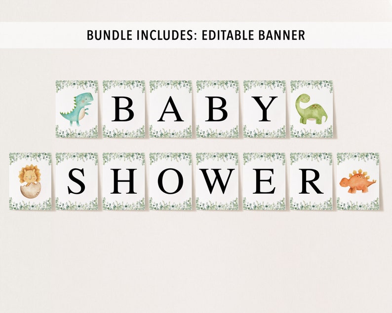 Dinosaur Baby Shower Bundle, Dinosaur Baby Shower, Dinosaur Baby Shower Invitation, Dinosaur Baby Shower Games, Baby Shower Boy image 9