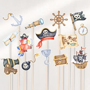 Pirate Centerpieces, Pirate Decoration, Pirate Birthday Party, Pirate Party Printable, Pirate Ship, Cake Toppers, Pirate Birthday Invite