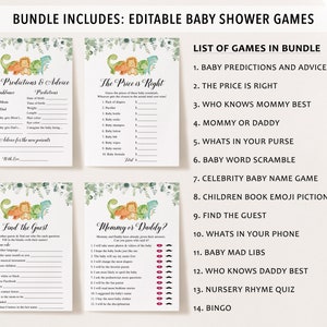 Dinosaur Baby Shower Bundle, Dinosaur Baby Shower, Dinosaur Baby Shower Invitation, Dinosaur Baby Shower Games, Baby Shower Boy image 3