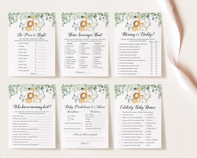 12 Virtual Baby Shower Games Bundle Baby Shower Games Etsy