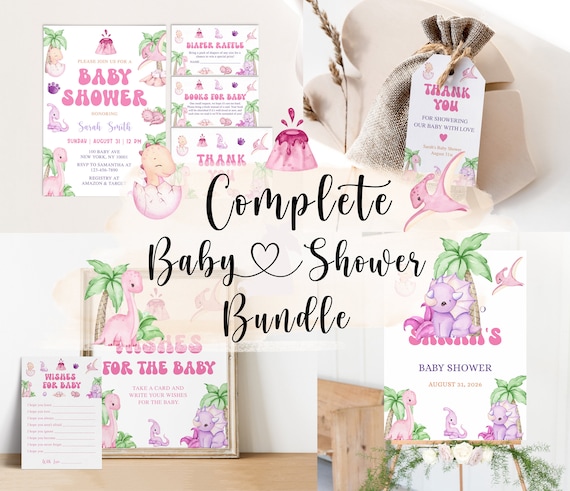 Roowest Dinosaur Baby Shower Game Set - 'Don't Say Baby' Sign & 50 Felt Dinosaur Necklaces For Party Favors - View #11