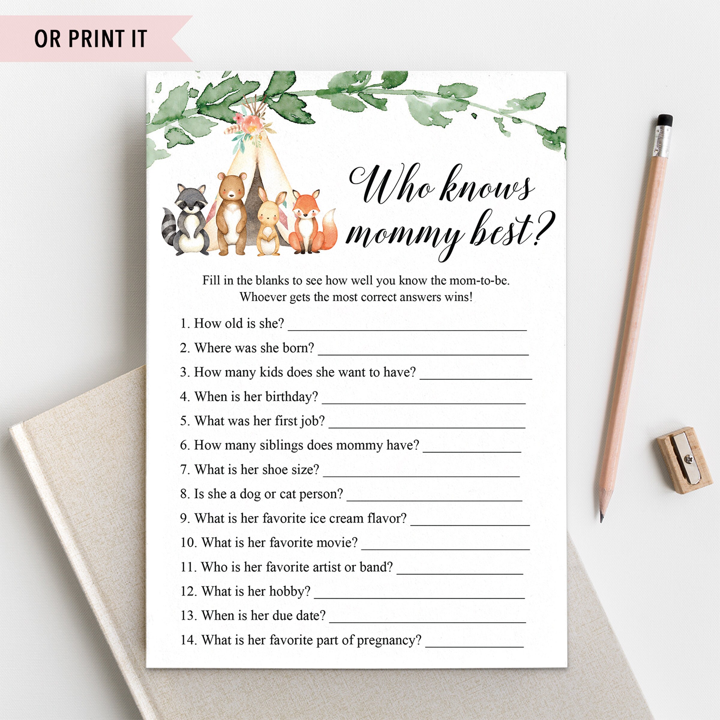 Virtual Baby Shower Games Who Knows Mommy Best Who Knows Etsy