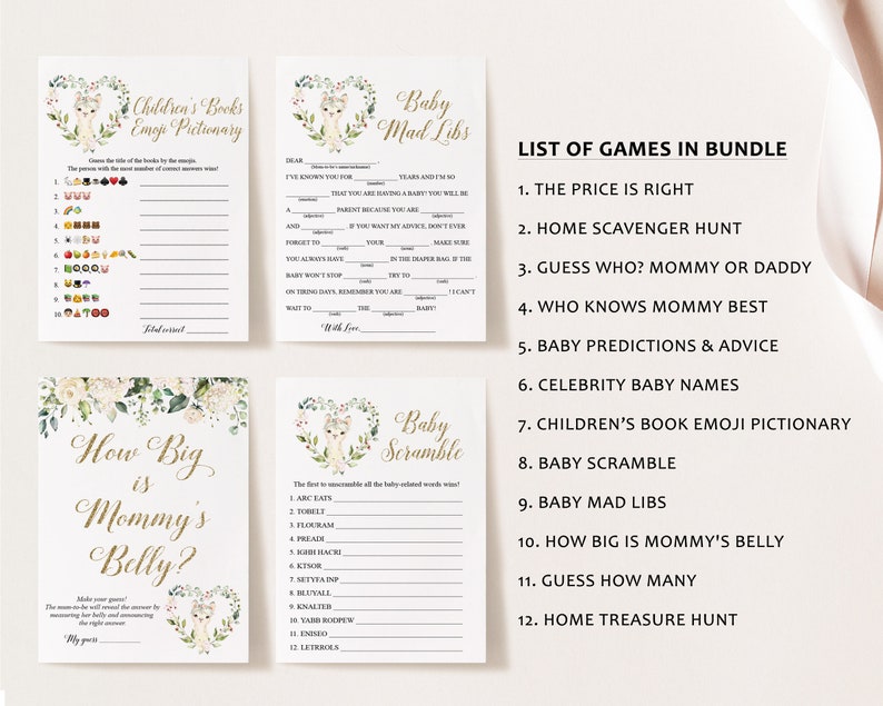 Virtual Baby Shower Full Bundle Virtual Baby Shower Etsy