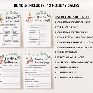 12 Christmas Games Bundle, Christmas Party Games, School Christmas Games, Office Christmas, Christmas Games Printable, Family Christmas image 2