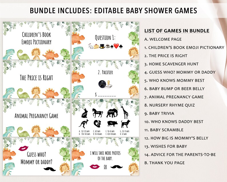 Virtual Baby Shower Games Zoom Baby Shower Games Powerpoint Etsy