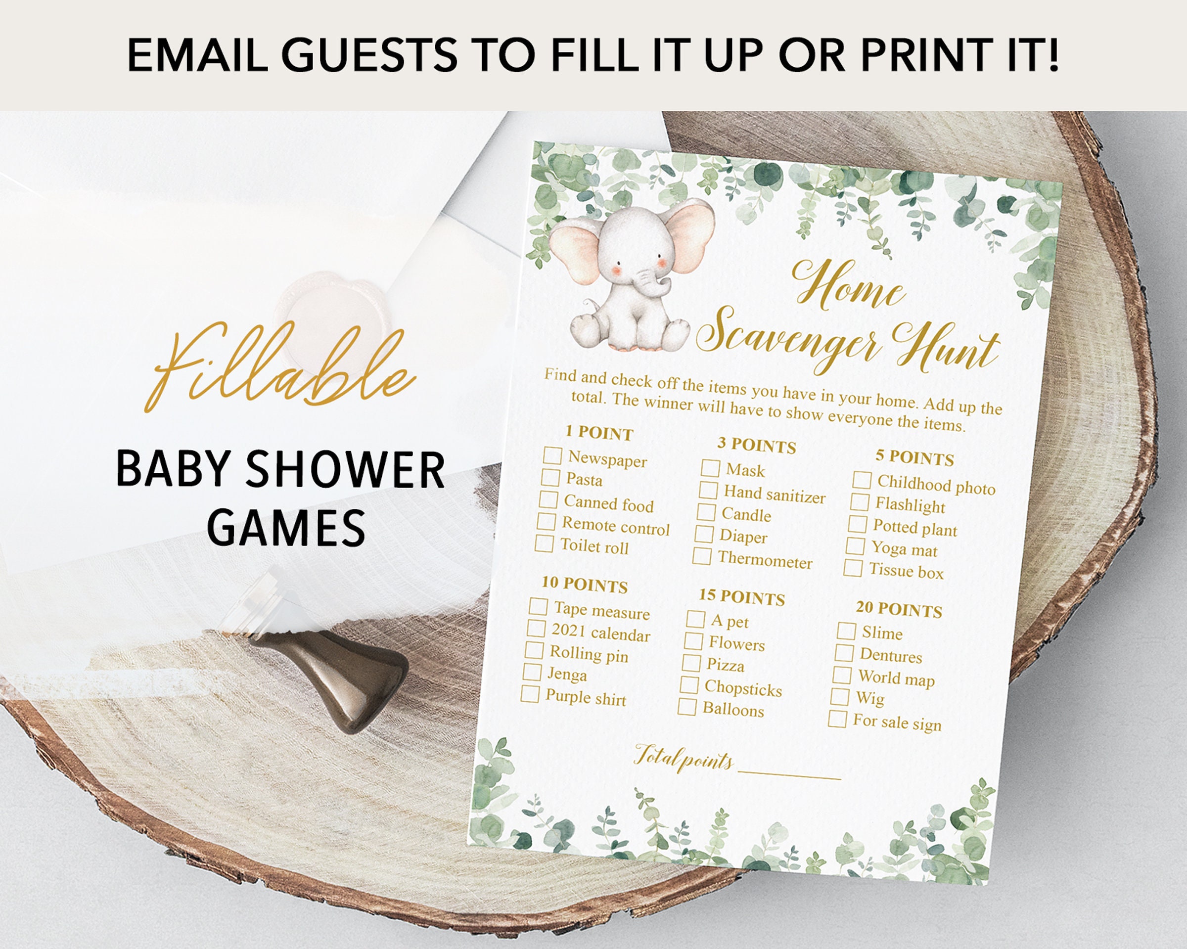 Virtual Baby Shower Games Home Scavenger Hunt Indoor Etsy