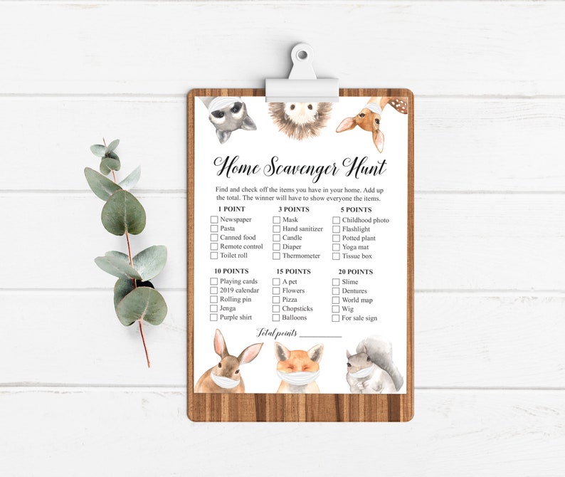 Virtual Baby Shower Games Home Scavenger Hunt Quarantine