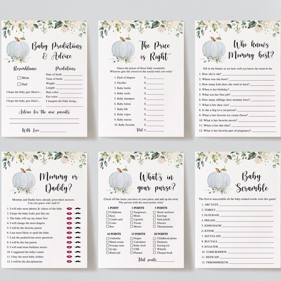 14 Baby Shower Games Bundle, Baby Shower Games, Pumpkin Baby Shower, Pumpkin Baby Shower Games, Boy Baby Shower Games, Pumpkin Shower