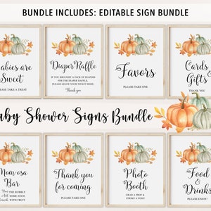 Pumpkin Baby Shower Bundle, Pumpkin Baby Shower, Pumpkin Baby Shower Invitation, Pumpkin Baby Shower Games, Fall Baby Shower image 5