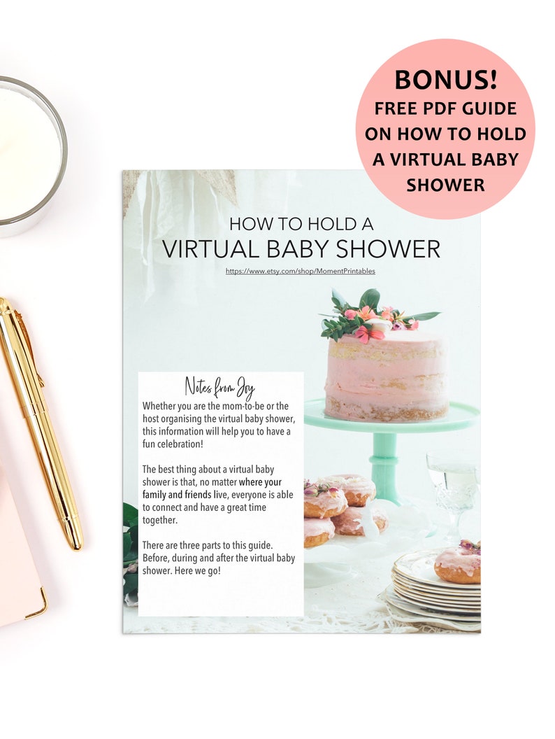 Virtual Baby Shower Full Bundle, Virtual Baby Shower Invitation, Virtual Baby Shower Games, Virtual Baby Shower, Social Distancing Shower image 3