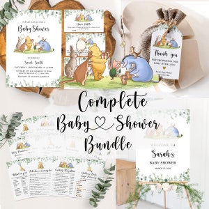 POOH Baby Shower Bundle, Pooh Baby Shower Invite, Pooh Baby Shower Games, Bear Baby Shower Games, Pooh Bear Baby Shower, Baby Shower Boy