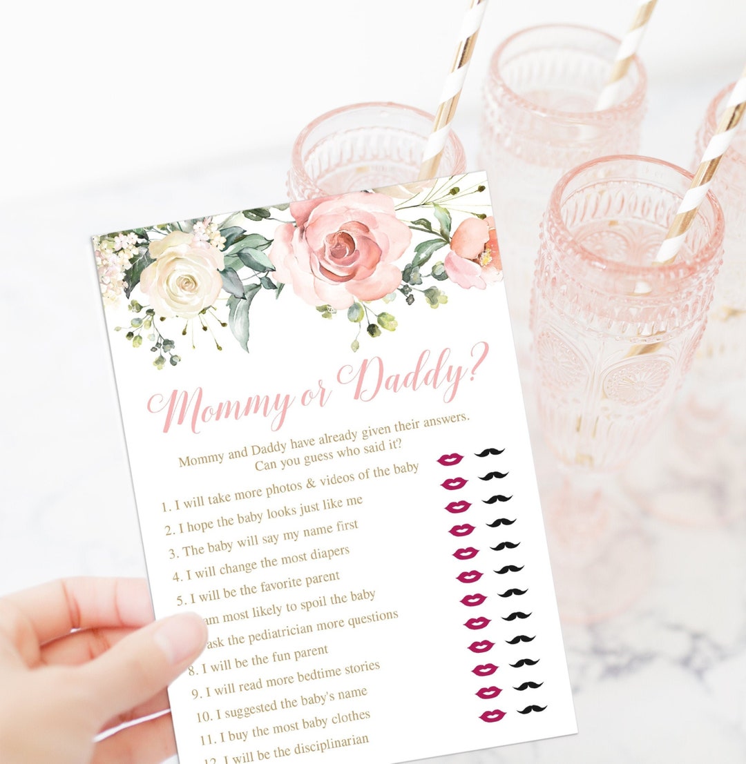 Printable Baby Shower Game Mom Or Dad
