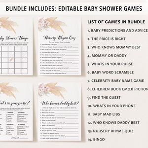 Pampas Baby Shower Bundle Pampas Baby Shower Invitation - Etsy