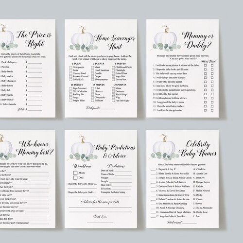 12 Virtual Baby Shower Games Bundle Baby Shower Games Etsy