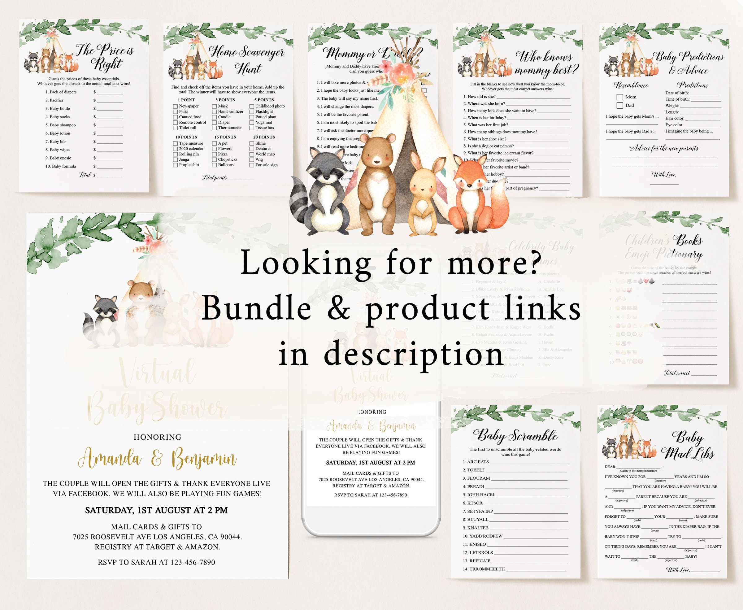 Virtual Baby Shower Games Who Knows Mommy Best Who Knows Etsy