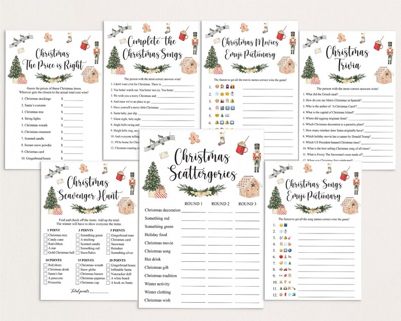 8 Virtual Christmas Games Bundle Christmas Games Bundle | Etsy