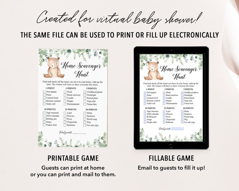 Virtual Baby Shower Games Home Scavenger Hunt Quarantine