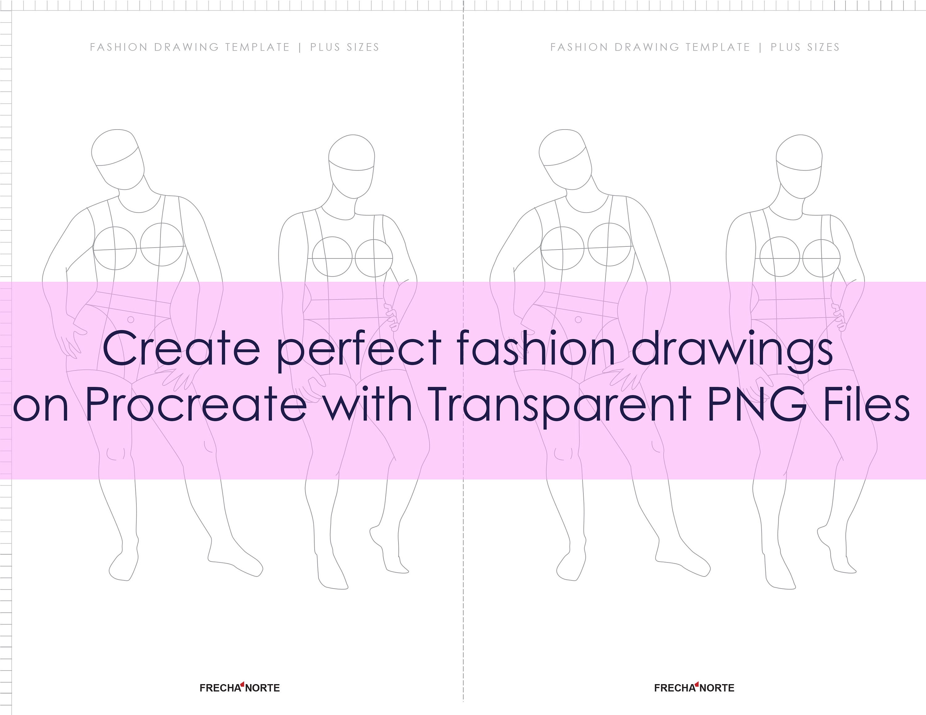 Plus Size Fashion Templates for Women Fashion Figure Croquis - Etsy 日本