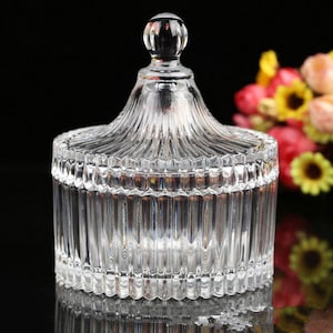 1 box of 6 x Ribbed Carousel Clear Glass Jar Medium image 1