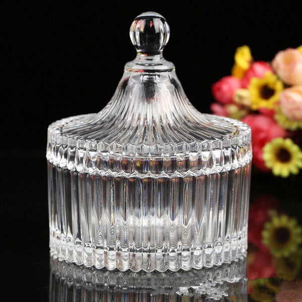 1 boîte de 6 x Ribbed Carousel Clear Glass Jar Medium