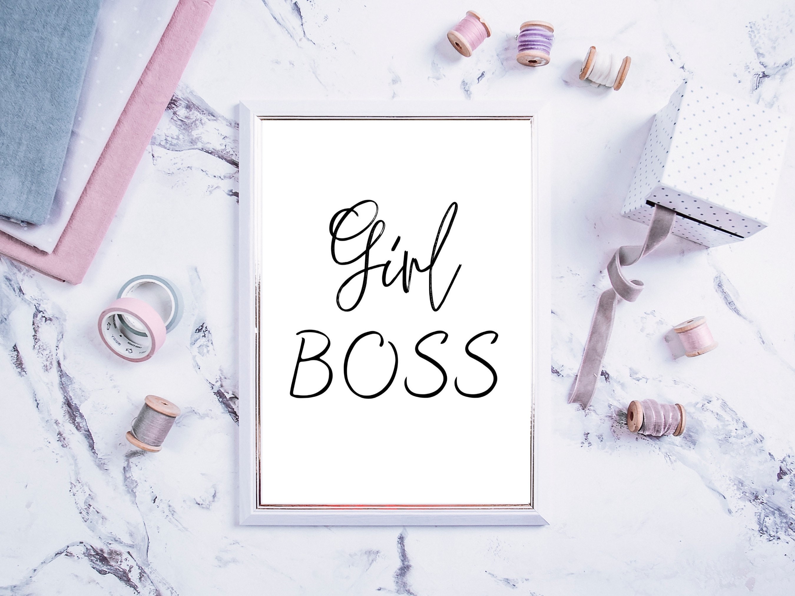 Girl Boss Print Office Decor Instant Download Etsy