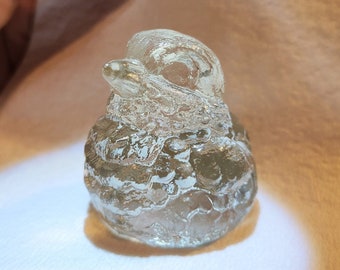 Vintage Goebel 1978 Lead Crystal Bird Germany Crystal Paperweight/Figurine Closed Beak {BOXT}