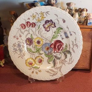 Vernon Ware Kilns Mayflower Round 13&quot; 7/8&quot; Platter Chop/Serving Plate California, USA