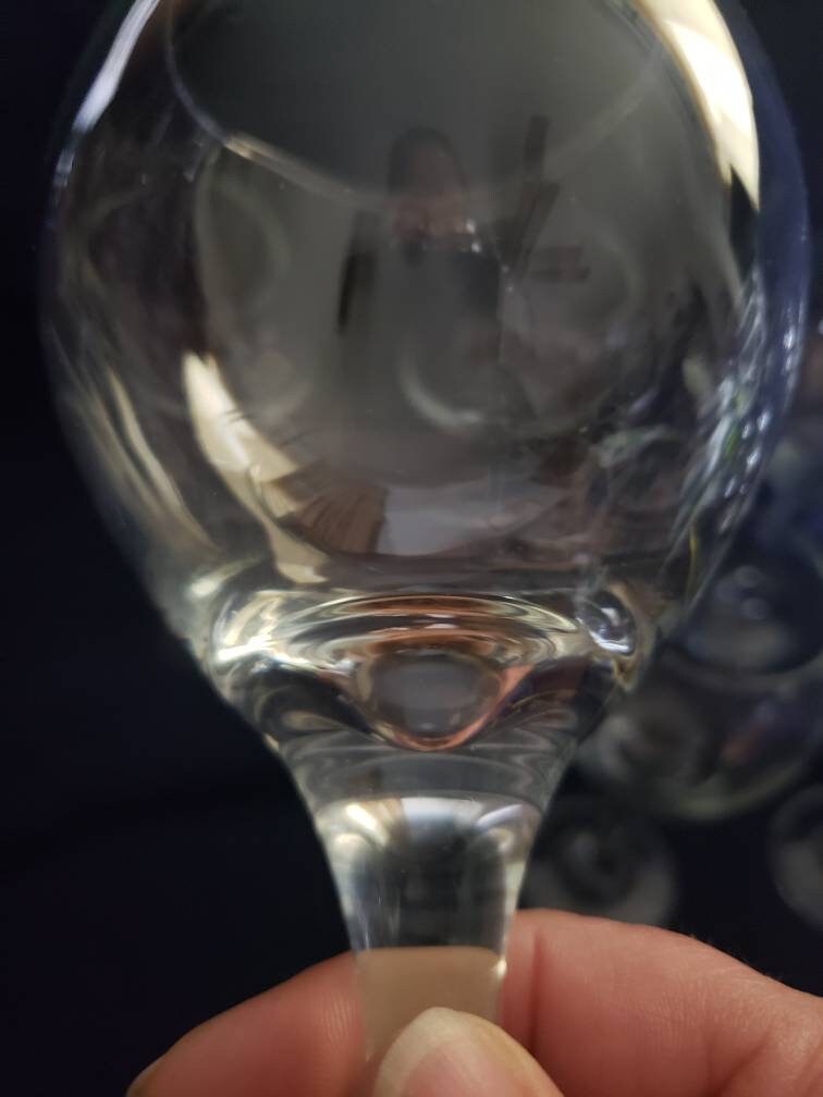 8 Full Bowl Wine Glasses Thick Rim Holds 12 Ozs Long Thick Etsy