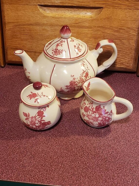 A Special Place Teapot with Sugar and Creamer Ebox Etsy