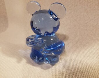 Paperweight, Blue Glass Mouse, Paperweight Collection, Home Decor, Desk Decor  ( Abox)