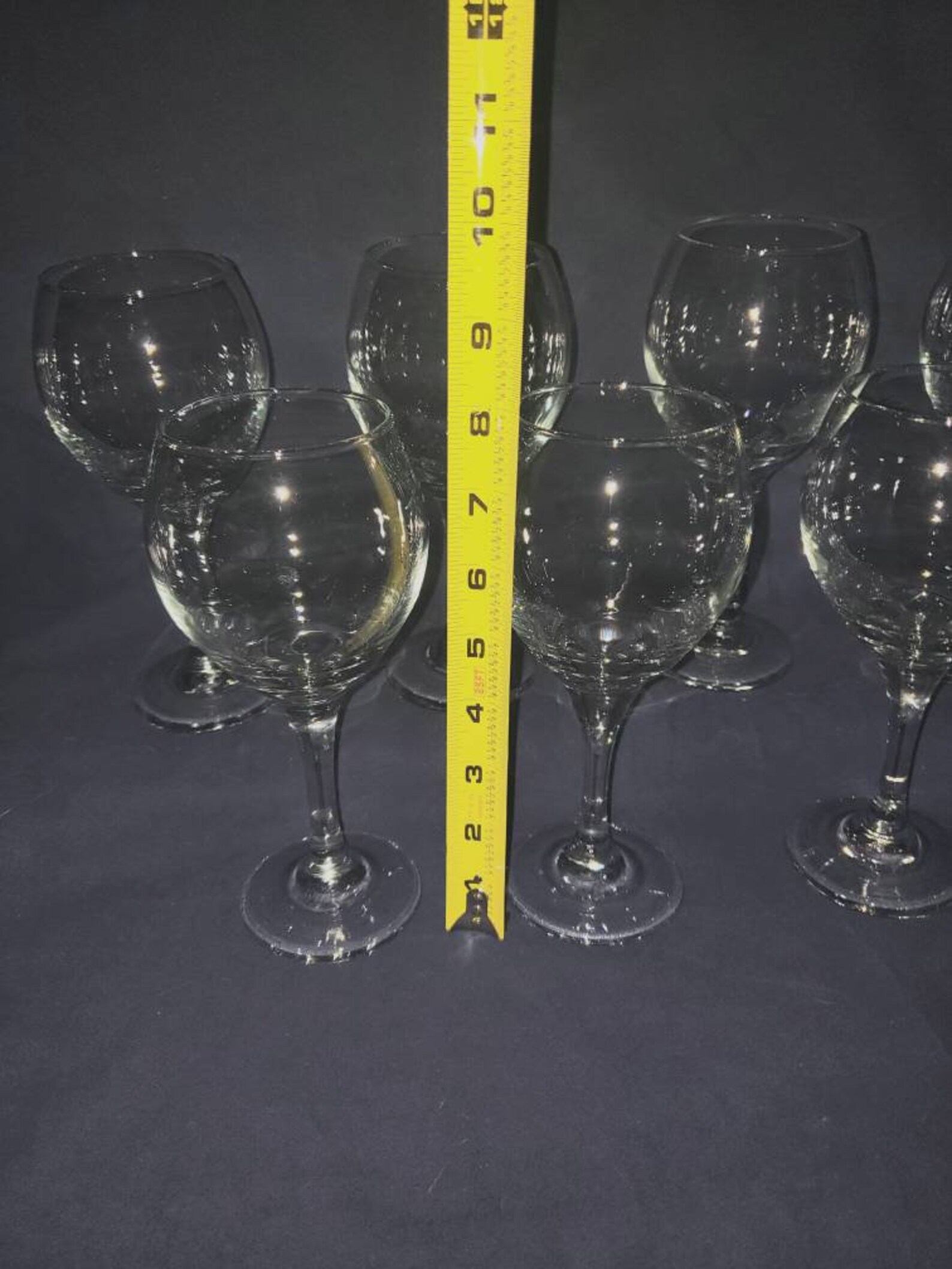 8 Full Bowl Wine Glasses Thick Rim Holds 12 Ozs Long Thick Etsy