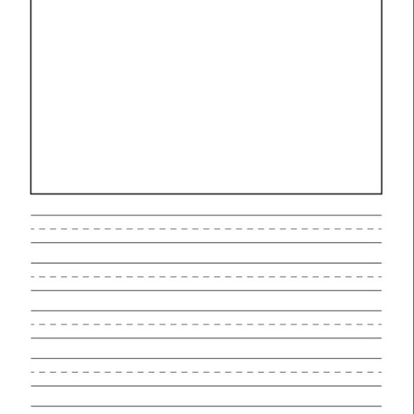 Printable Writing Paper - Handwriting Practice with Drawing Box Included